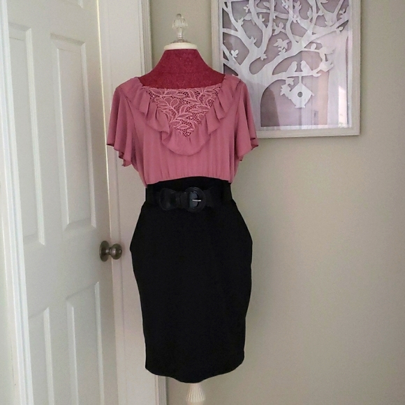 Heart Soul Dress XL Pink & Black - Picture 1 of 5